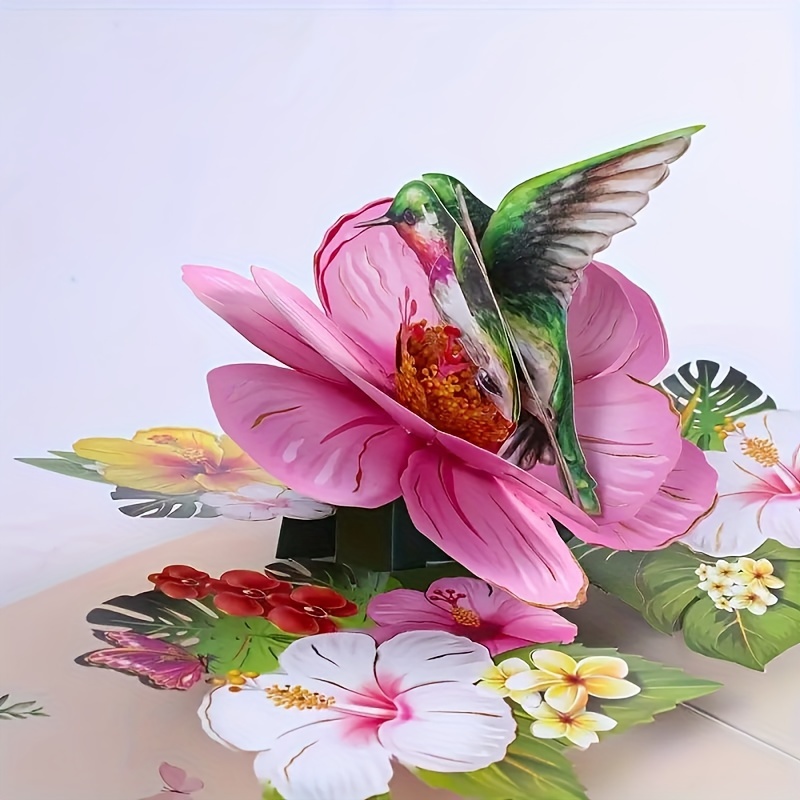Attractive-Flowers-And-Hummingbird-Pop-up-Card (2)