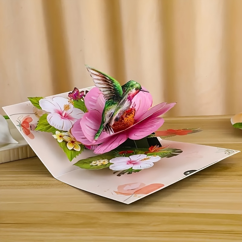 Attractive-Flowers-And-Hummingbird-Pop-up-Card (6)