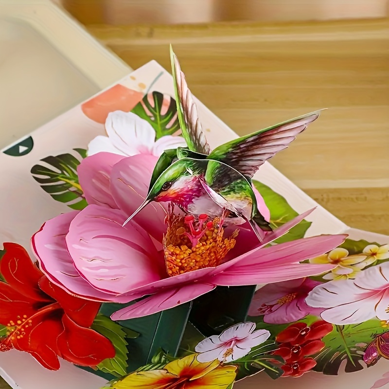 Attractive-Flowers-And-Hummingbird-Pop-up-Card (7)