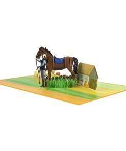 Elegant Equestrian 3D Pop-Up Card