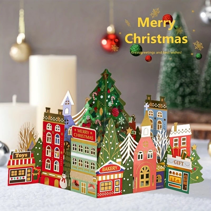 Merry Christmas 3D Pop Up Greeting Car Merry Christmas 3D Pop Up Greeting Car