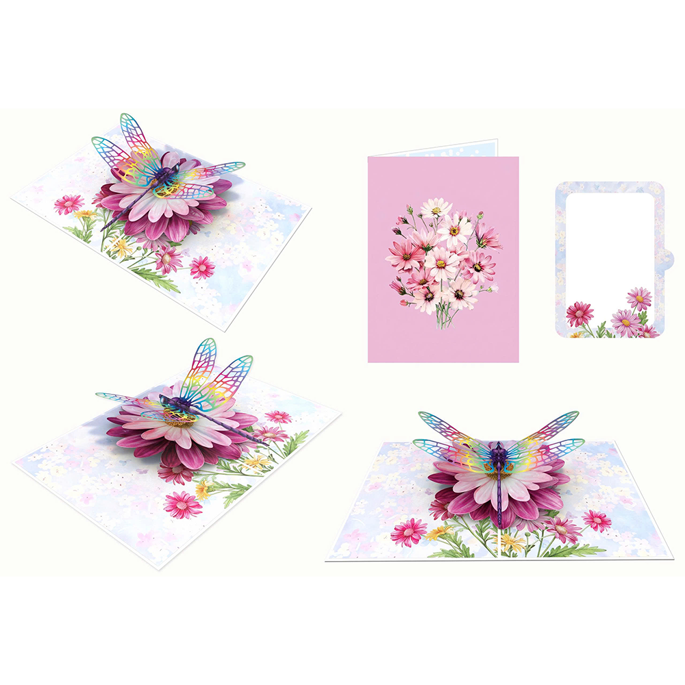 Dragonfly and Flower 3D Pop-Up Card