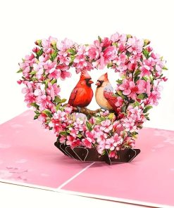 3D Pop Up Card Cardinal Couple
