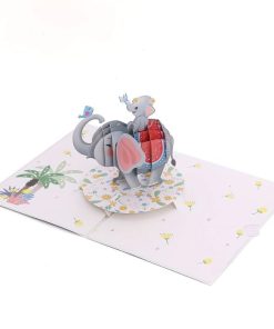 Elephant Mommy and Baby 3D Pop Up Card