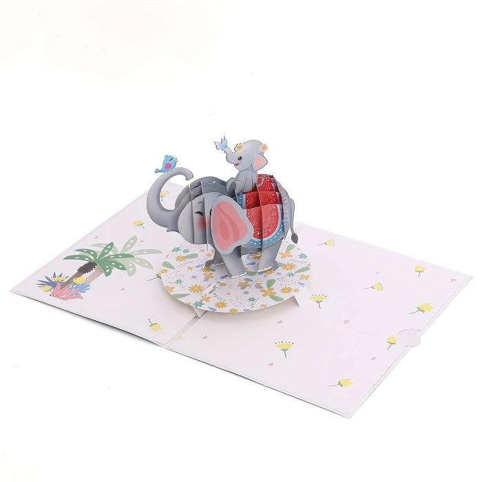 Elephant Mommy and Baby 3D Pop Up Card Elephant Mommy and Baby 3D Pop Up Card