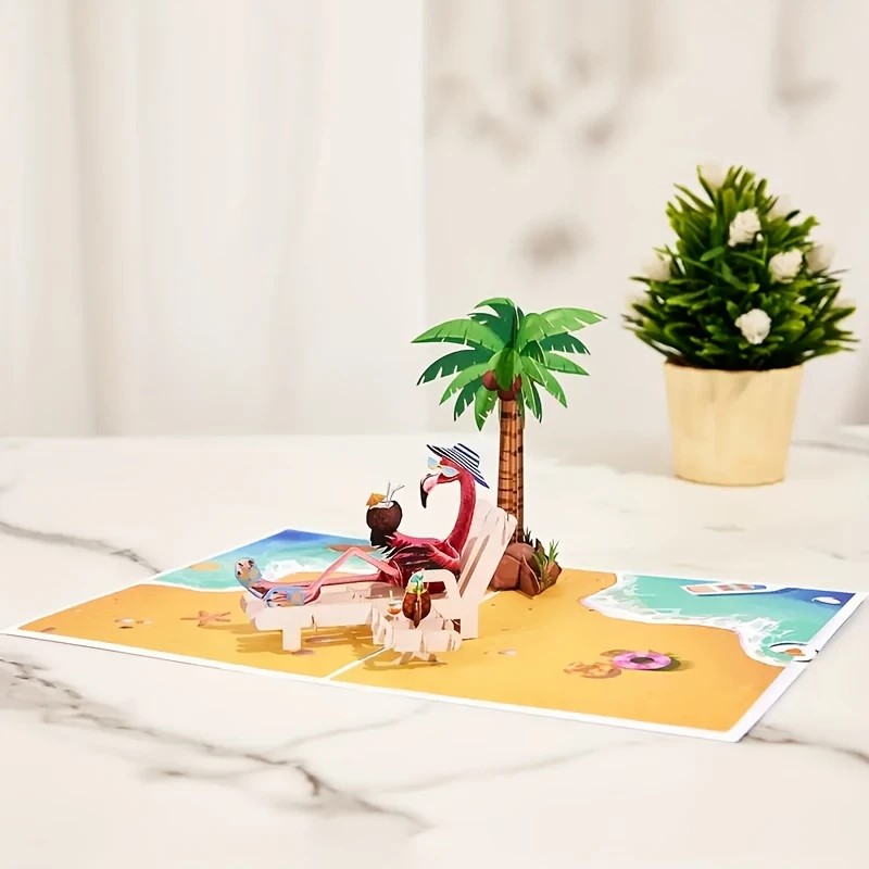 flamingo-beach-3d-pop-up-card