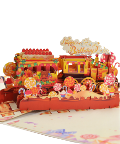 Train 3D Pop up Birthday Card