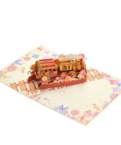 Train 3D Pop up Birthday Card