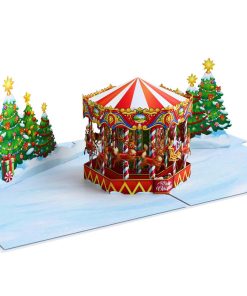 Merry Go Round Carousel Christmas Pop Up Card
