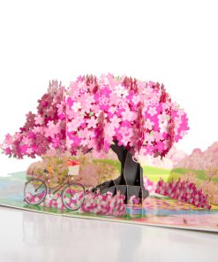 Pink Cherry Blossom Tree Pop Up Card
