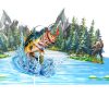 Bass Fisherman Gift Pop Up Card