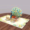 Colorful Peacock Pop Up Card