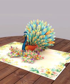 Colorful Peacock Pop Up Card