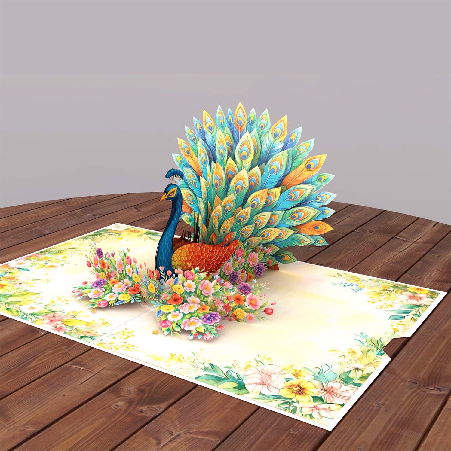 Colorful Peacock Pop Up Card Colorful Peacock Pop Up Card