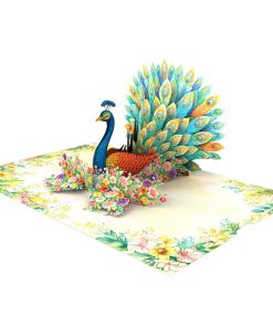 Colorful Peacock Pop Up Card