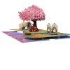 Romantic Cherry Blossom Garden 3D Pop-Up Card