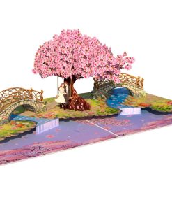 Romantic Cherry Blossom Garden 3D Pop-Up Card