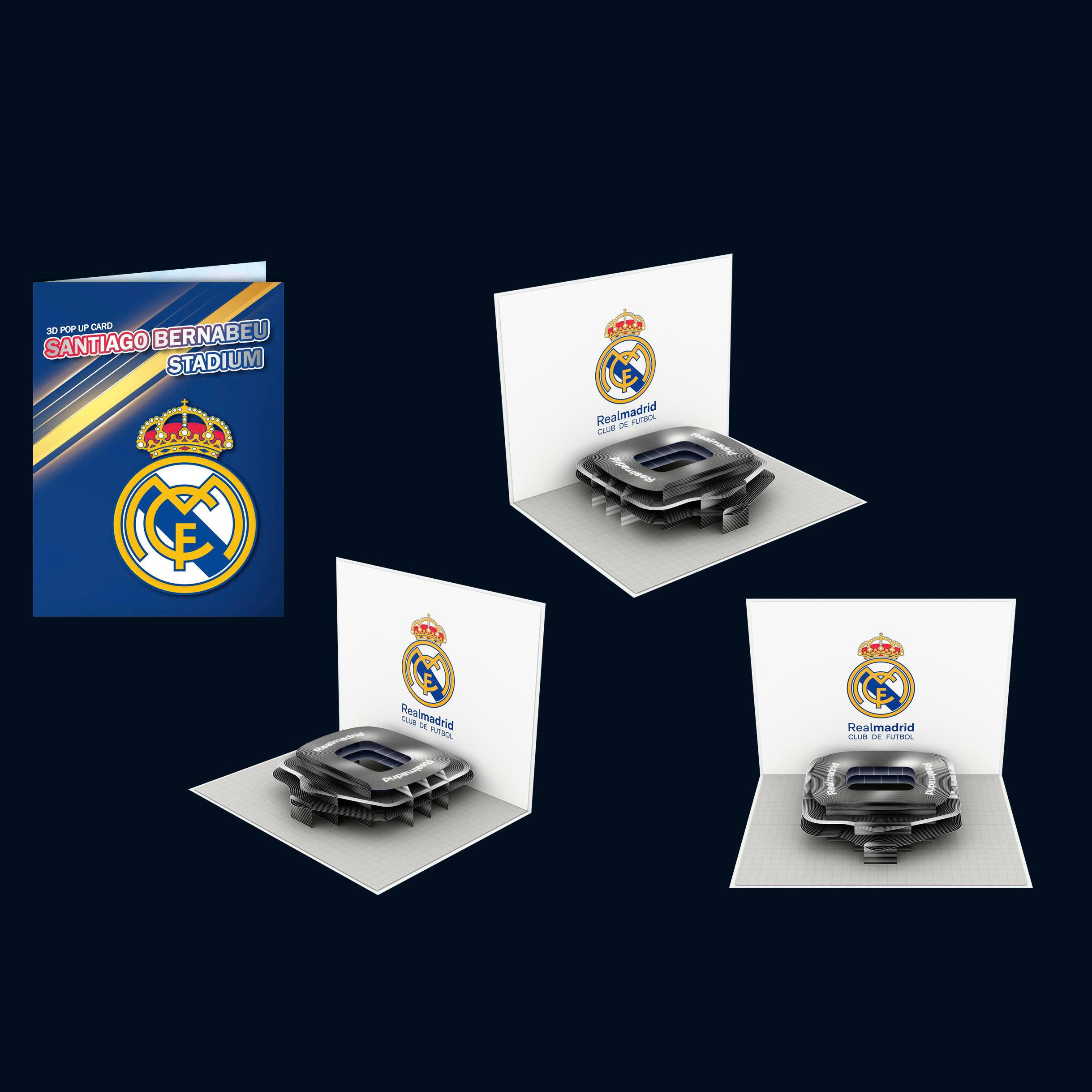 new REAL MADRID Santiago Bernabeu 3D POP UP CARD new REAL MADRID Santiago Bernabeu 3D POP UP CARD