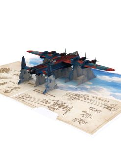 Pop Up Card Vintage Military Bomber Jet World War 2 Plane