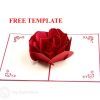 Free Template Download: Simple Rose Pop Up Card