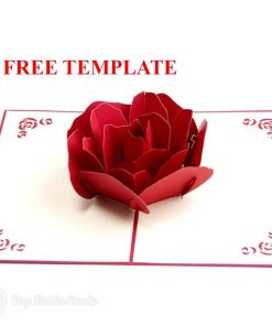 Free Template Download: Simple Rose Pop Up Card