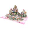 White Daisy Garden with Butterflies 3D Card