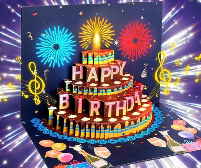 Musical and Light Happy Birthday Card Musical and Light Happy Birthday Card