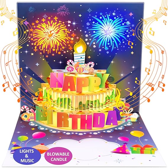 Musical and Light Happy Birthday Card Musical and Light Happy Birthday Card