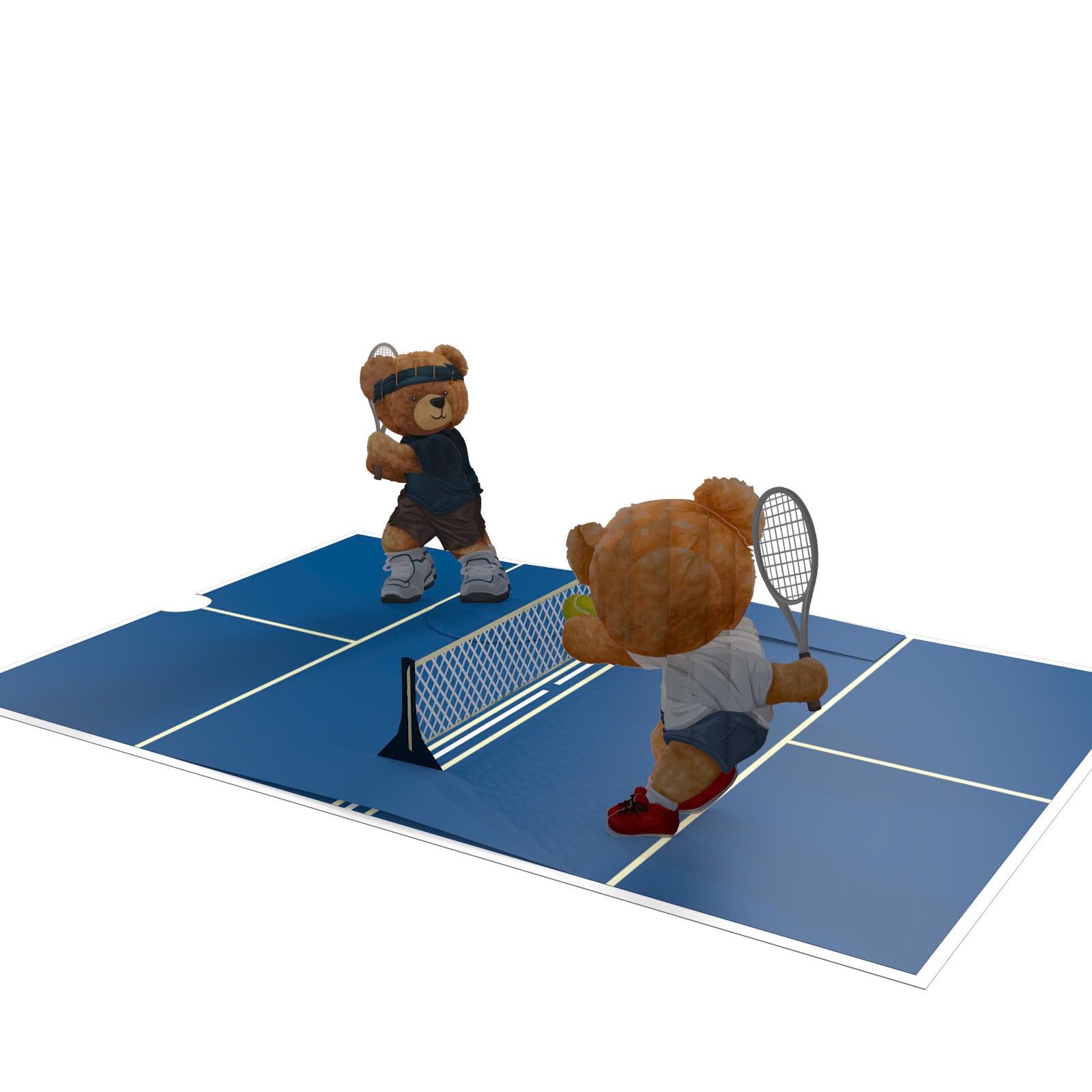 Tennis Players 3D Pop Up Greeting Card Tennis Players 3D Pop Up Greeting Card